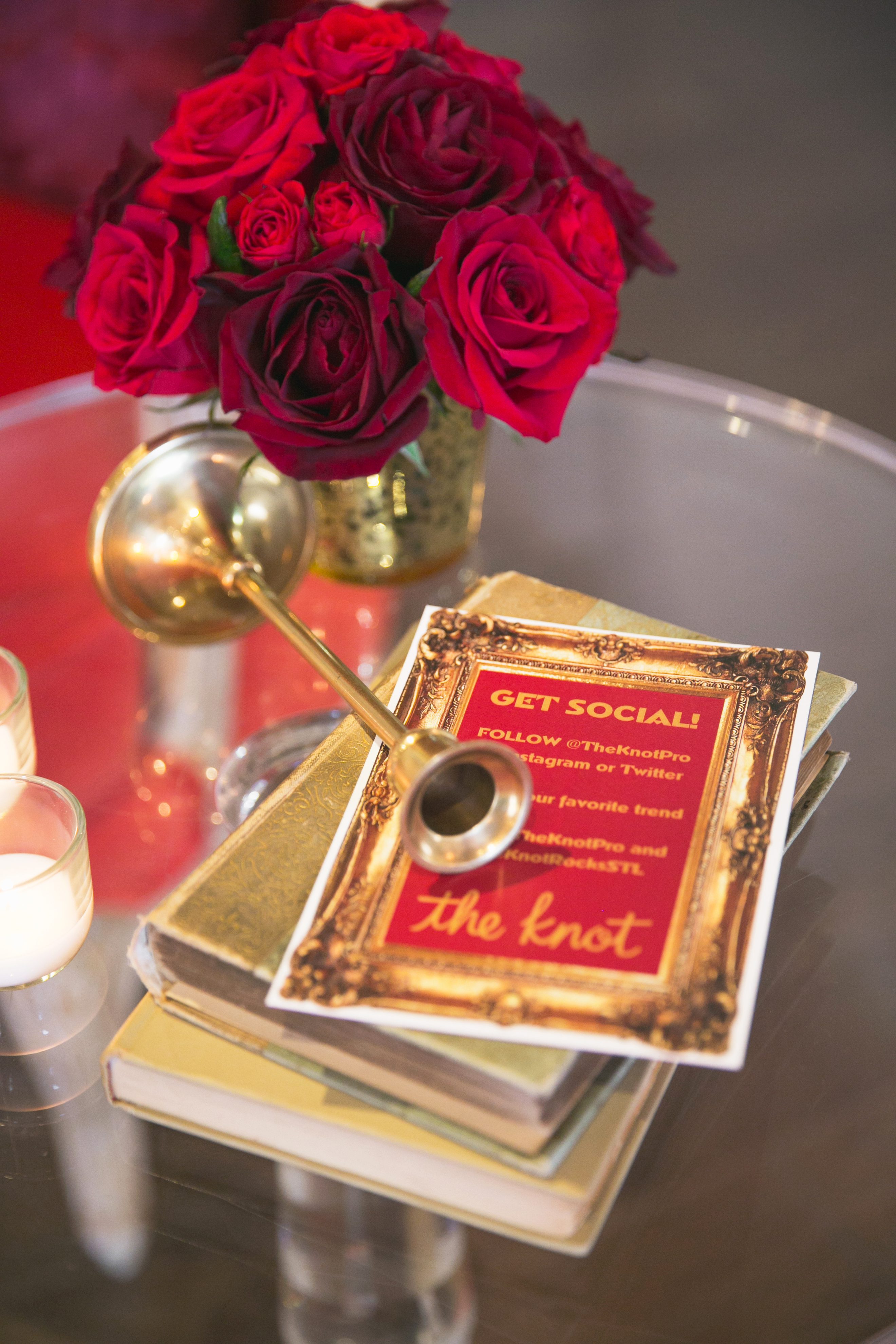 Table Setting With Red Roses